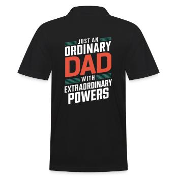 Ordinary dad with extraordinary powers - Men's Polo Shirt - black - Back - Kai (181cm)