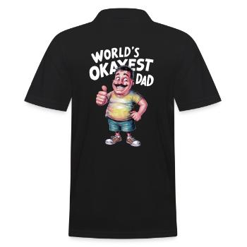 Weltbester Okayester Papa - Männer Poloshirt - Schwarz - Hinten - Kai (181cm)