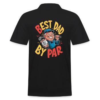 Bester Papa Beim Golf - Einzigartiger Stil - Männer Poloshirt - Schwarz - Hinten - Kai (181cm)