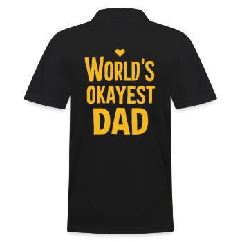 Weltbester Okayester Papa - Männer Poloshirt - Schwarz - Hinten - Kai (181cm)