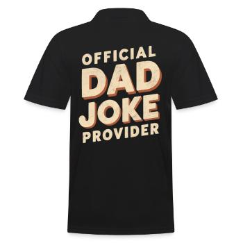 Offizieller Dad Joke Provider - Männer Poloshirt - Schwarz - Hinten - Kai (181cm)