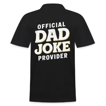 Offizieller Dad Joke Provider - Männer Poloshirt - Schwarz - Hinten - Kai (181cm)