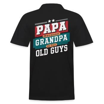 Papa Weil Opa Für Alte Herren Ist - Männer Poloshirt - Schwarz - Hinten - Kai (181cm)