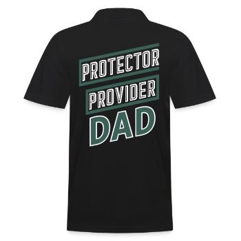 Protector Provider Dad Stolzer Vater - Männer Poloshirt - Schwarz - Hinten - Kai (181cm)