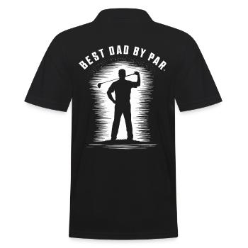 Bester Papa Durchschnitt Golfer Silhouette - Männer Poloshirt - Schwarz - Hinten - Kai (181cm)