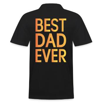 Best Dad Ever Stilvolle Schrift - Männer Poloshirt - Schwarz - Hinten - Kai (181cm)