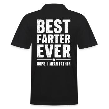 Best Dad Ever Funny Statement - Men's Polo Shirt - black - Back - Kai (181cm)