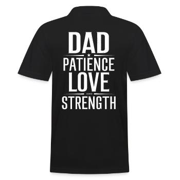 Papa Patience Amour Force - Polo Homme - noir - Dos - Kai (181cm)