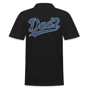 Stolzer Dad2 Mit Vintage Flair - Männer Poloshirt - Schwarz - Hinten - Kai (181cm)