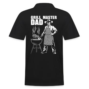 Grillmeister und Stolzer Vater - Männer Poloshirt - Schwarz - Hinten - Kai (181cm)