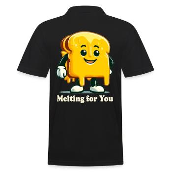 Merge For You Grilled Cheese - Men's Polo Shirt - black - Back - Kai (181cm)