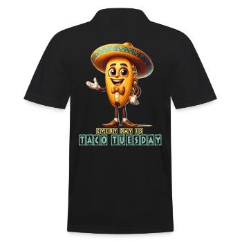 Every day is Taco Tuesday - Men's Polo Shirt - black - Back - Kai (181cm)