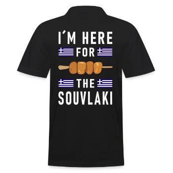 I'm here for the souvlaki Greece holiday - Men's Polo Shirt - black - Back - Kai (181cm)