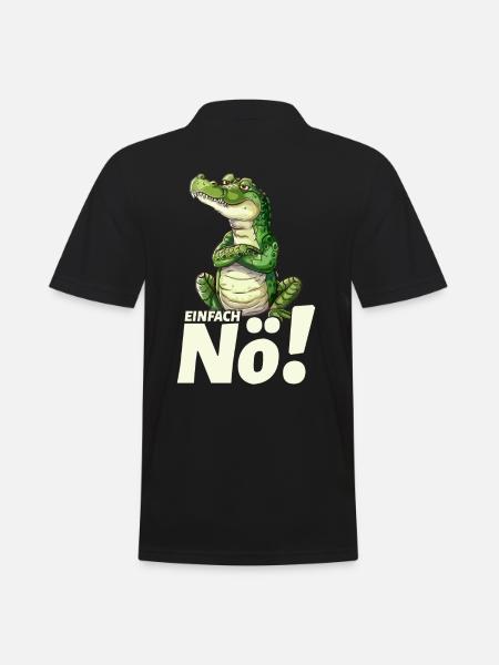 Crocodile with simply nope saying - Men's Polo Shirt - black
