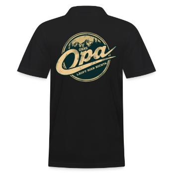 Ohne Opa Läuft Hier Nichts Natur Motiv - Männer Poloshirt - Schwarz - Hinten - Kai (181cm)