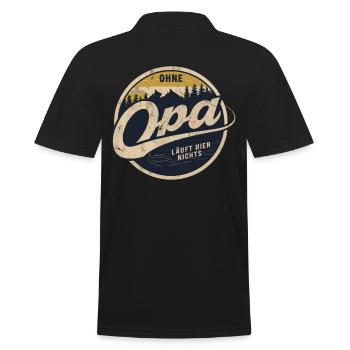 Ohne Opa Läuft Hier Nichts Naturmotiv - Männer Poloshirt - Schwarz - Hinten - Kai (181cm)