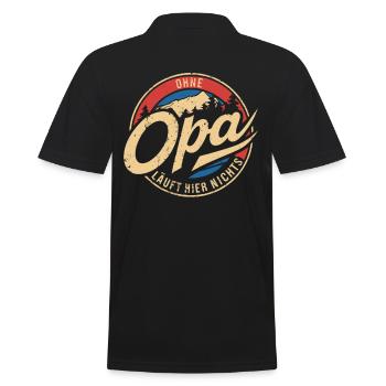 Nothing works here without grandpa, family pride - Men's Polo Shirt - black - Back - Kai (181cm)