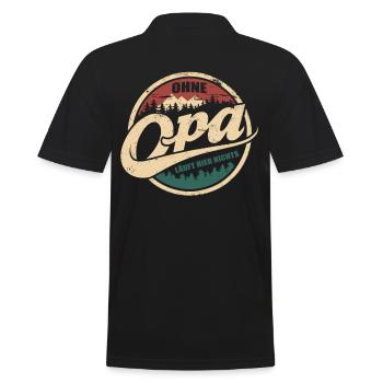 Nothing works here without grandpa - Men's Polo Shirt - black - Back - Kai (181cm)