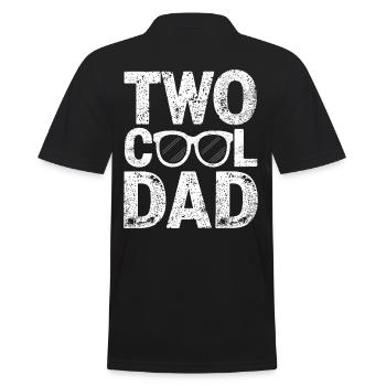 Two Cool Dad With Stylish Typography - Men's Polo Shirt - black - Back - Kai (181cm)