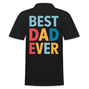 Bester Papa Aller Zeiten Farbenfroh - Männer Poloshirt - Schwarz - Hinten - Kai (181cm)
