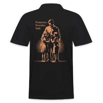 Schützer, Versorger, Vater - Ehre Deinen Helden - Männer Poloshirt - Schwarz - Hinten - Kai (181cm)