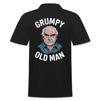 Grumpy Old Man Lustiger Spruch - Männer Poloshirt - Schwarz - Hinten - Kai (181cm)