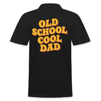 Old School Cool Dad Retro Design - Men's Polo Shirt - black - Back - Kai (181cm)