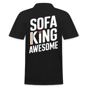 Sofa King Awesome Graphics - Men's Polo Shirt - black - Back - Kai (181cm)