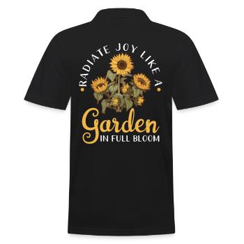 Strahle Freude Wie Ein Blühender Garten - Männer Poloshirt - Schwarz - Hinten - Kai (181cm)