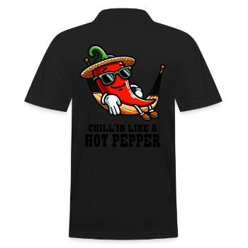 Chill like a hot pepper - Men's Polo Shirt - black - Back - Kai (181cm)