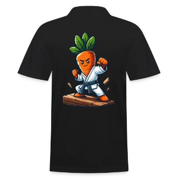 Karate Carrot Master Fighter Pose - Men's Polo Shirt - black - Back - Kai (181cm)