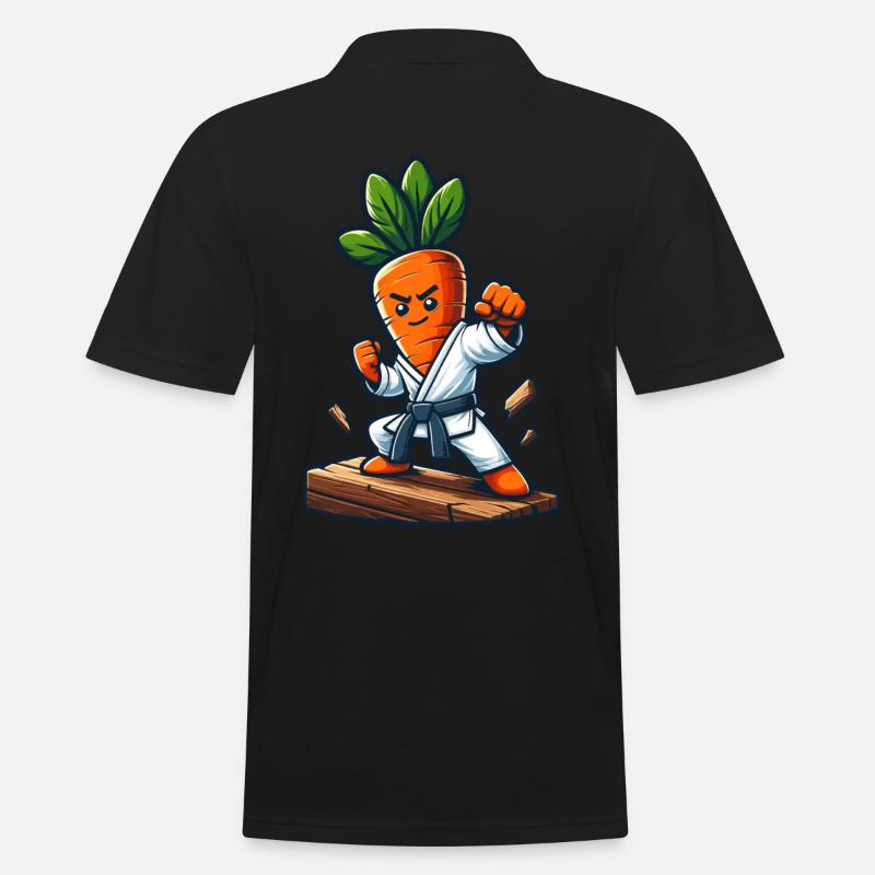 Karaté Carrot Master Fighter Pose - Polo Homme - noir