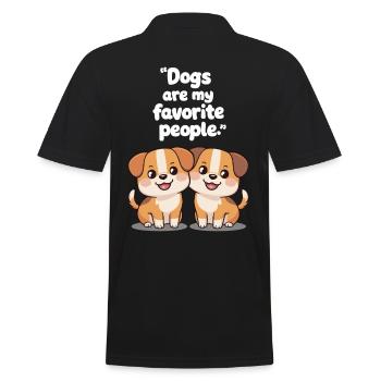 Hunde sind meine Lieblingsmenschen Süße Welpenfreunde - Männer Poloshirt - Schwarz - Hinten - Kai (181cm)