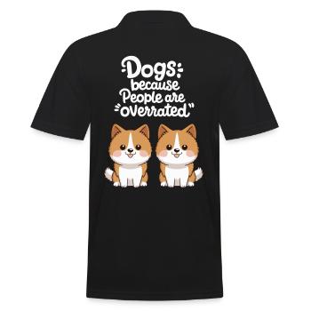 Hunde, weil Menschen überschätzt werden süße Hundeliebhaber - Männer Poloshirt - Schwarz - Hinten - Kai (181cm)