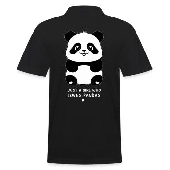Just A Girl Who Loves Pandas Cute Panda Design - Men's Polo Shirt - black - Back - Kai (181cm)