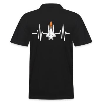 Herzschlag Space Shuttle Faszination - Männer Poloshirt - Schwarz - Hinten - Kai (181cm)