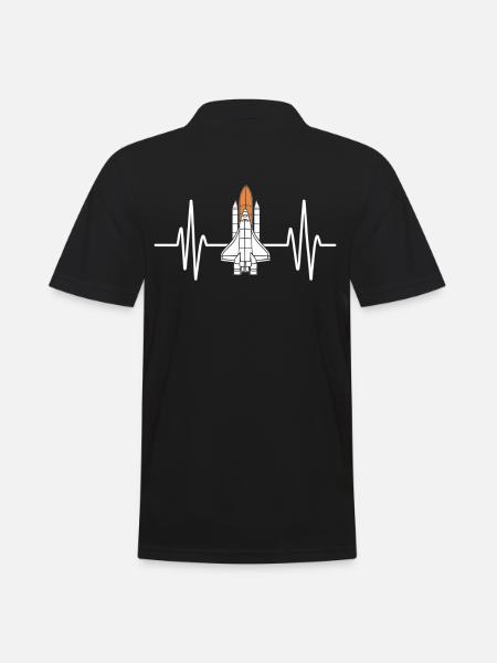 Herzschlag Space Shuttle Faszination - Männer Poloshirt - Schwarz