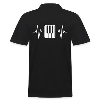 Conception de mélomane de battement de cœur de piano - Polo Homme - noir - Dos - Kai (181cm)