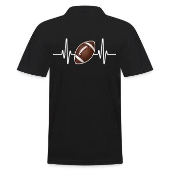 Ballon de ligne ECG de battement de cœur de football américain - Polo Homme - noir - Dos - Kai (181cm)