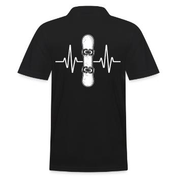 Snowboard Herzschlag Design: Für Liebhaber des - Männer Poloshirt - Schwarz - Hinten - Kai (181cm)