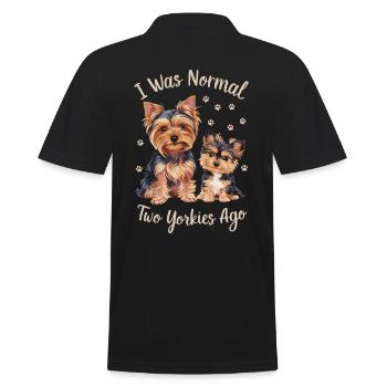 Ich War Normal Vor Zwei Yorkies - Männer Poloshirt - Schwarz - Hinten - Kai (181cm)