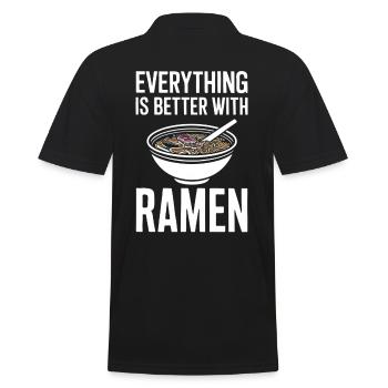 Alles Ist Besser Mit Ramen - Nudelsuppe Liebhaber - Männer Poloshirt - Schwarz - Hinten - Kai (181cm)