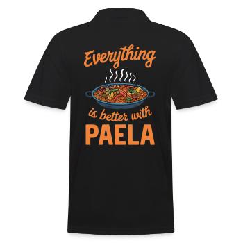 Everything is better with paella - Men's Polo Shirt - black - Back - Kai (181cm)