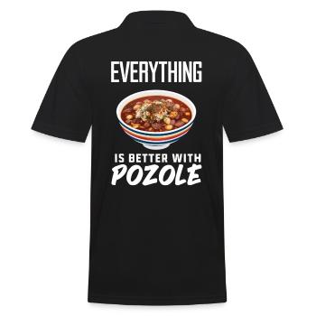 Alles Ist Besser Mit Pozole – Leckere Suppe - Männer Poloshirt - Schwarz - Hinten - Kai (181cm)