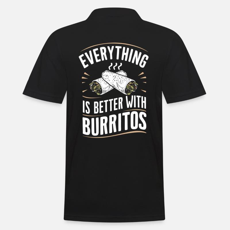 Alles Ist Besser Mit Burritos - Männer Poloshirt - Schwarz