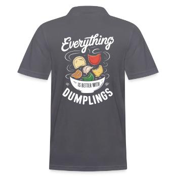 Alles Ist Besser Mit Dumplings - Männer Poloshirt - Anthrazit - Hinten - Nico (186cm)