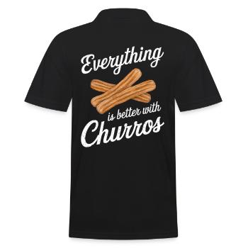 Alles Ist Besser Mit Churros - Männer Poloshirt - Schwarz - Hinten - Kai (181cm)