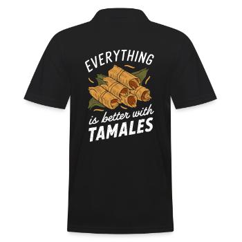 Tout est meilleur avec les tamales - Polo Homme - noir - Dos - Kai (181cm)