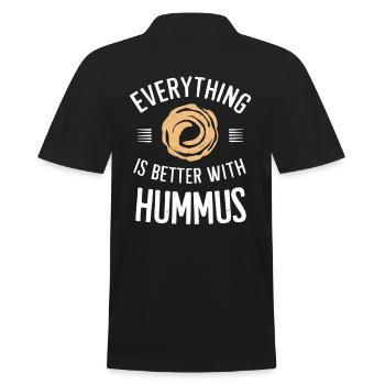 Everything is better with hummus - Men's Polo Shirt - black - Back - Kai (181cm)