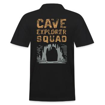 Cave Explorer Squad Abenteuer - Männer Poloshirt - Schwarz - Hinten - Kai (181cm)